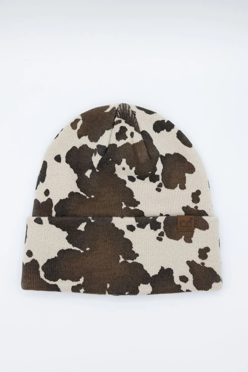 C.C. Cow Pattern Beanie for Women in Brown | HTC0125COW sold by Glik’s