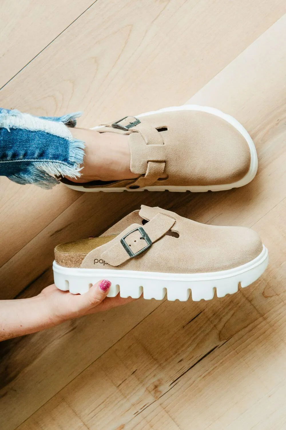 Papillio by Birkenstock Boston Suede Leather Chunky Clogs for Women sold by Glik’s product image thumbnail 2