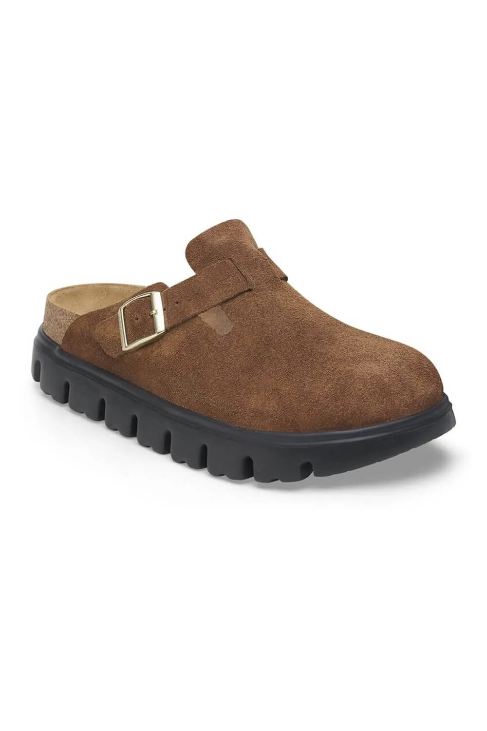 Papillio by Birkenstock Boston Suede Leather Chunky Clogs for Women sold by Glik’s