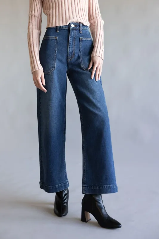 JBD High-Rise Utility Wide Leg Jeans for Women | DP649-DARKDENIM sold by Glik’s