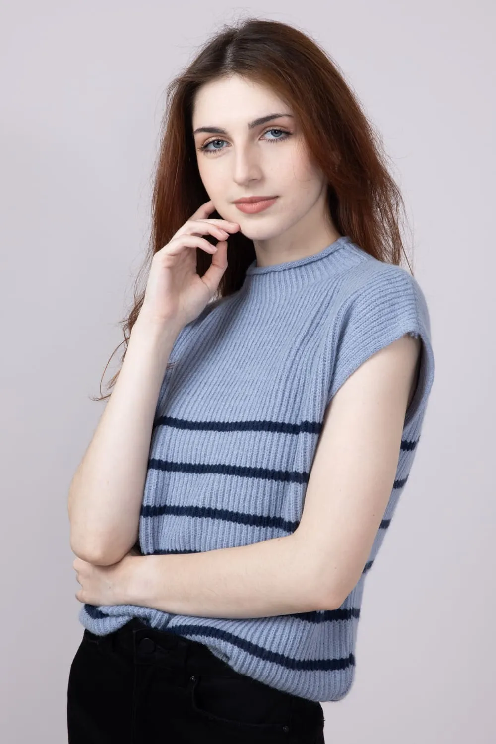 Mimosa Sleeveless Stripe Sweater Vest sold by Glik’s