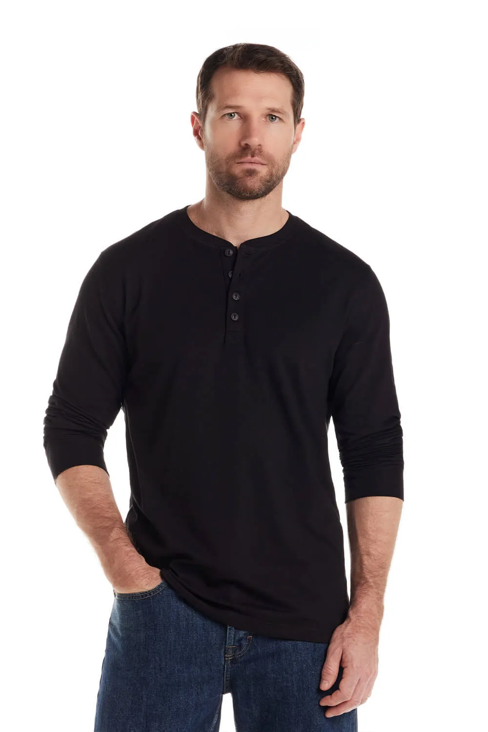Weatherproof Vintage Long Sleeve Jersey Henley Shirt for Men sold by Glik’s product image thumbnail 4