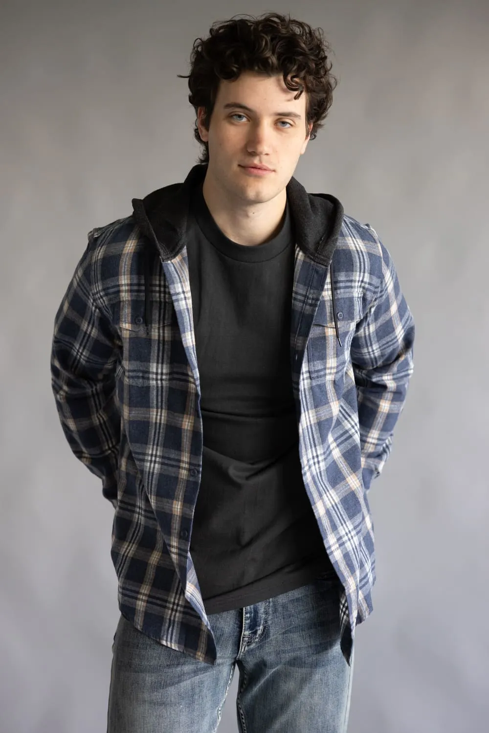 Split Hooded Plaid Flannel for Men sold by Glik’s product image thumbnail 3