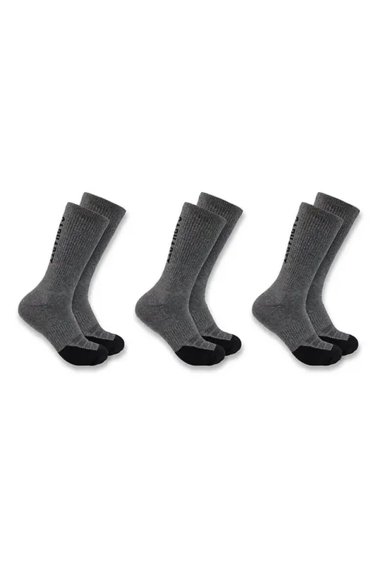 Carhartt Force Midweight Logo 3 Pack Crew Socks for Men sold by Glik’s