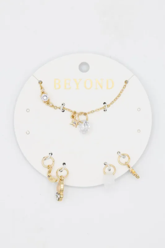 Custom Moon Stone Charm Necklace in Gold | N13134G sold by Glik’s