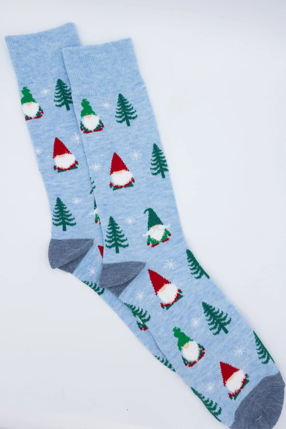 Christmas Gnome Crew Socks for Men in Light Blue | 93052 sold by Glik’s product image thumbnail 2
