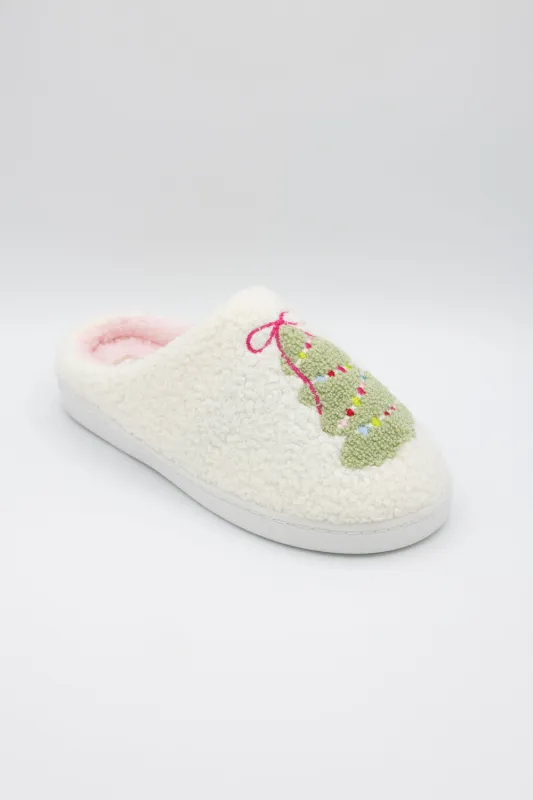 MIA Cozi Christmas Tree Slippers for Women in White | GS1412401-PXT-XMASTREE sold by Glik’s