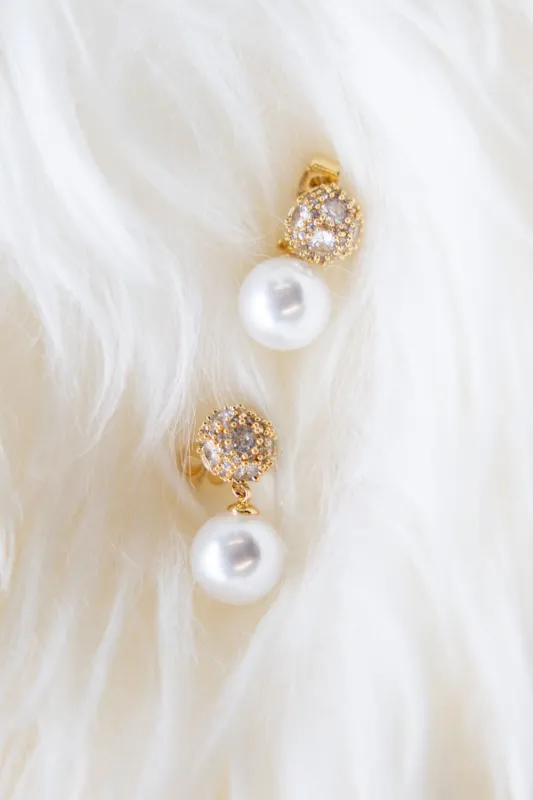 Peal Drop Earrings for Women in Pearl/Gold | SJE310925GLD sold by Glik’s