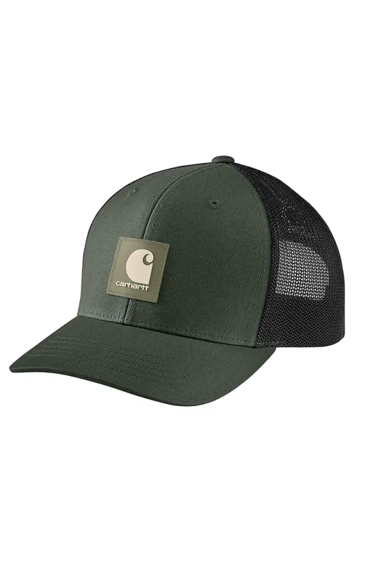 Carhartt Logo Patch Mesh Back Cap for Men in Dark Green | 105216-GI5 GRN sold by Glik’s