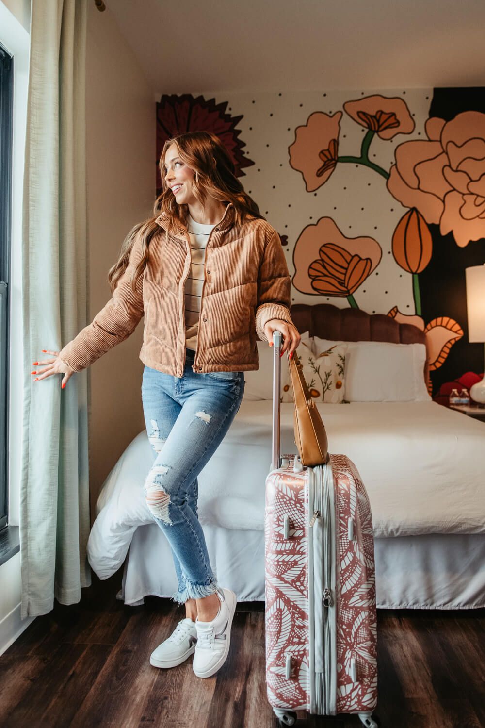 Love Tree Corduroy Puffer Jacket for Women in Brown | 80151JH-CAMEL sold by Glik’s product image thumbnail 4