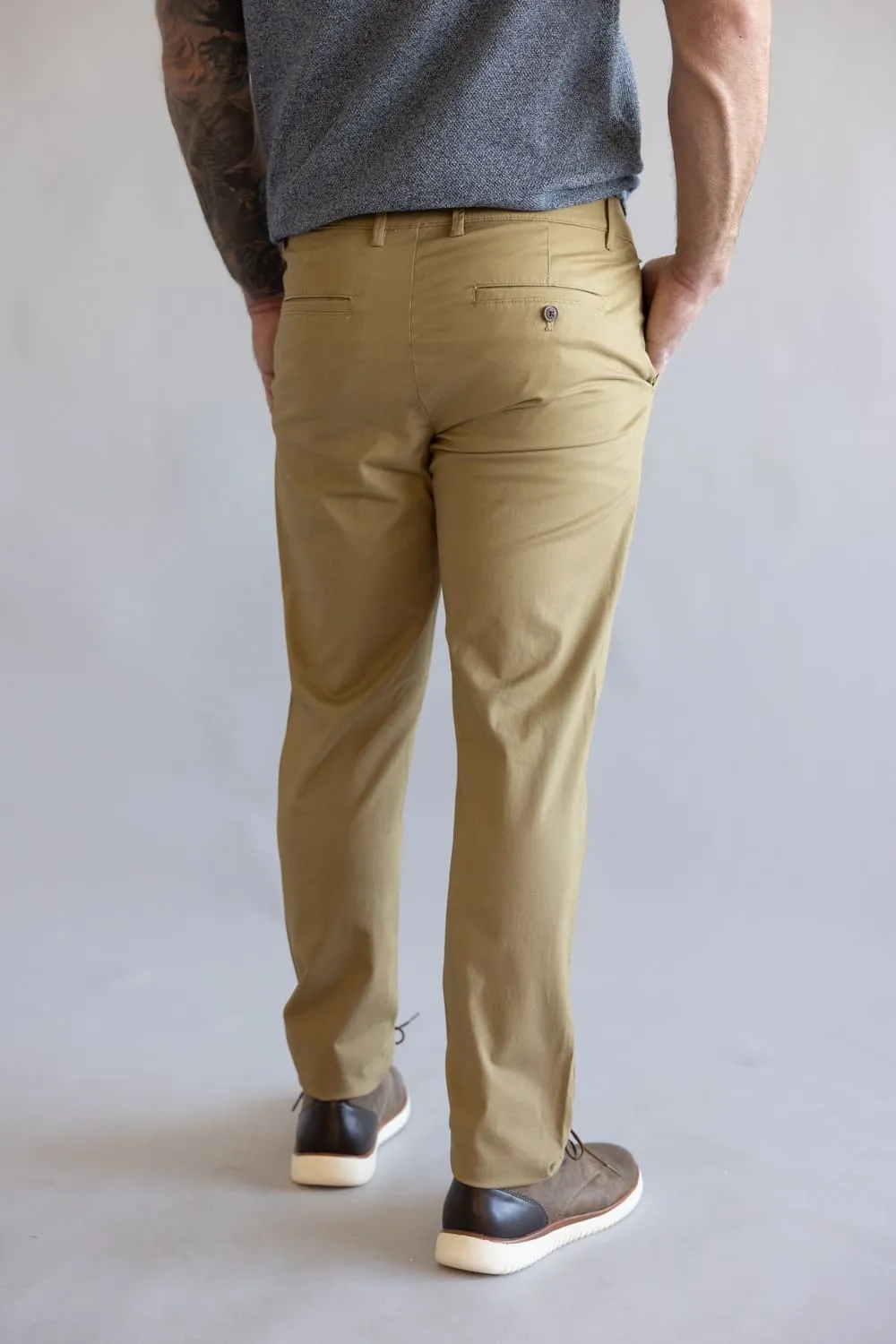 Tailor Vintage Performance Tech 5 Pocket Pants for Men in Khaki | TVPP260C-KHAKI sold by Glik’s product image thumbnail 3