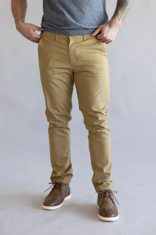 Tailor Vintage Performance Tech 5 Pocket Pants for Men in Khaki | TVPP260C-KHAKI sold by Glik’s