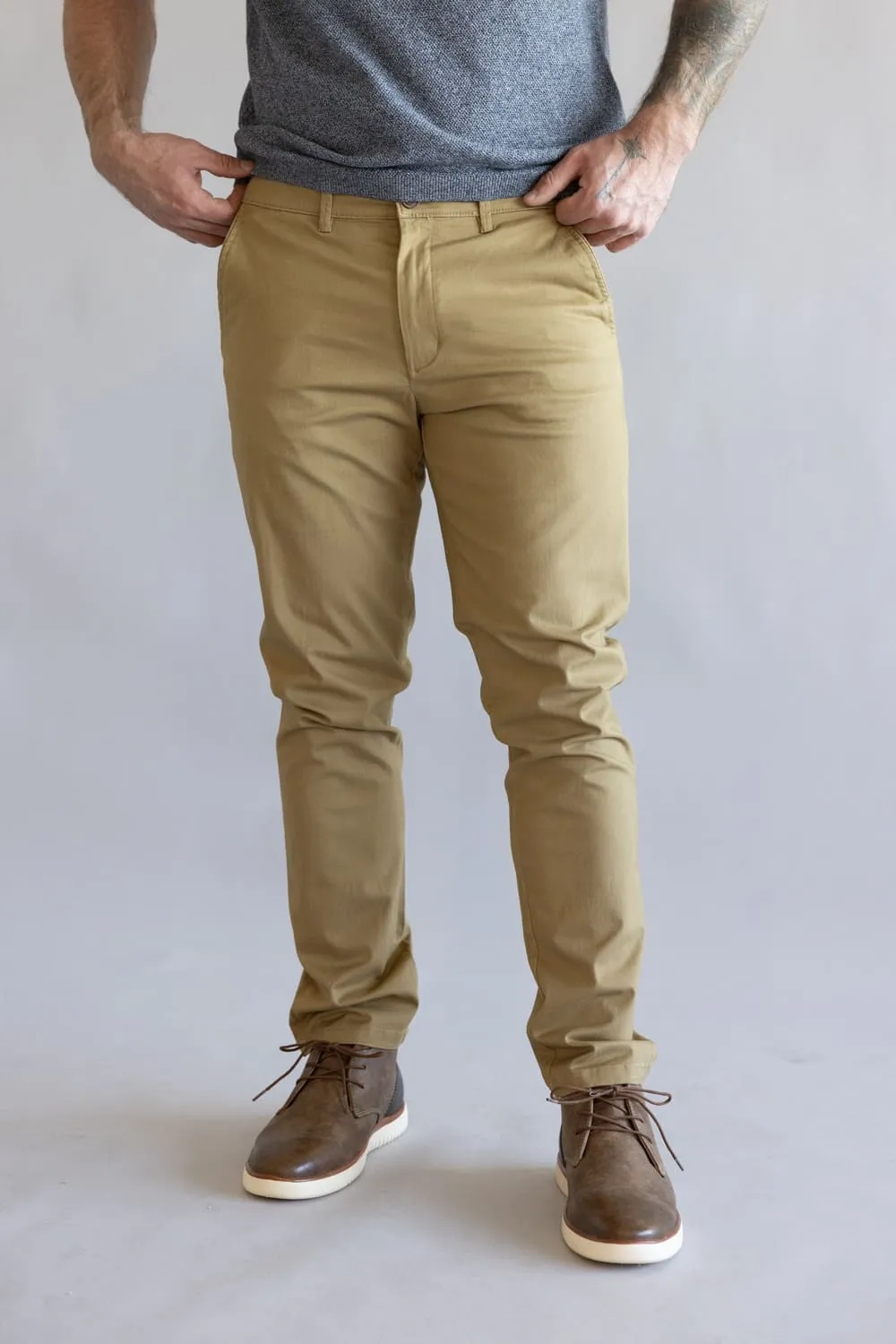 Tailor Vintage Performance Tech 5 Pocket Pants for Men in Khaki | TVPP260C-KHAKI sold by Glik’s