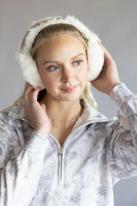 Sherpa Fur Earmuffs for Women in Taupe | YCE420023-TAUPE made by Glik’s