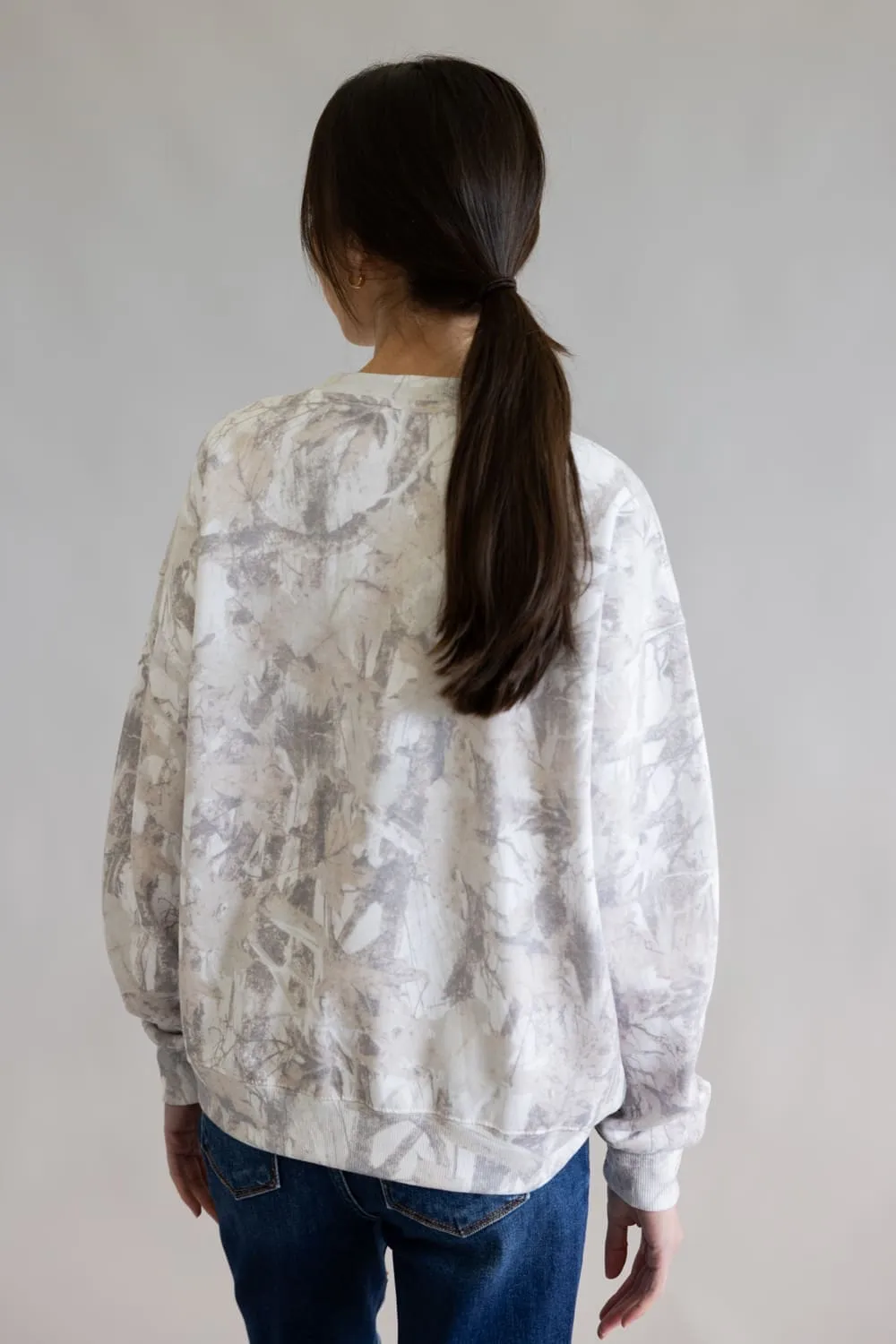 Relaxed Fit Fleece Sweatshirt for Women in Cream Camo | T2522-CREAMCAMO sold by Glik’s product image thumbnail 4