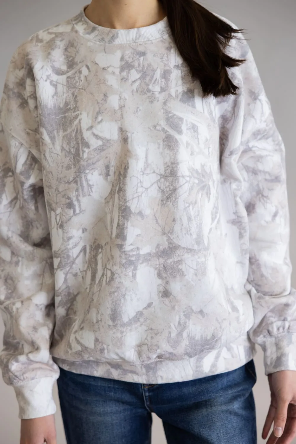 Relaxed Fit Fleece Sweatshirt for Women in Cream Camo | T2522-CREAMCAMO sold by Glik’s product image thumbnail 2