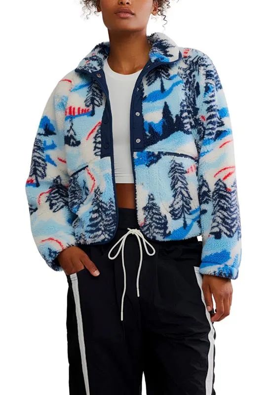 FP Movement Hit The Slopes Printed Fleece Jacket for Women in Alpine Combo | OB1021427-ALPINE sold by Glik’s