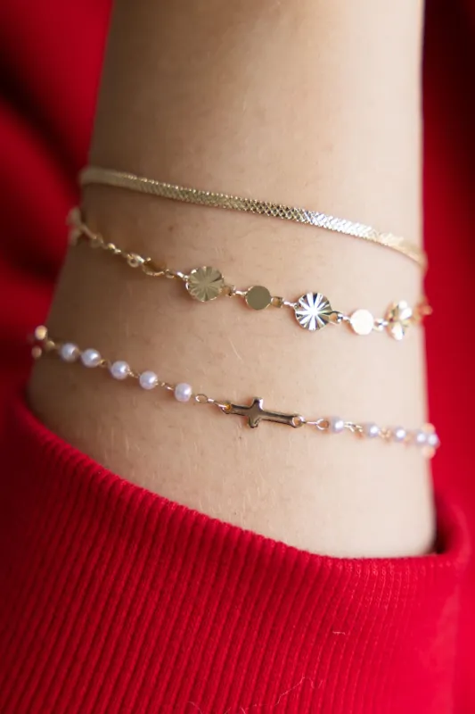 3 Piece Charm Bracelet Set in Gold | JBB176 GDCRM sold by Glik’s