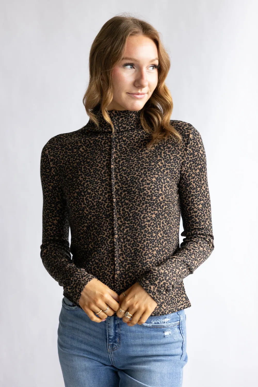 Fitted Knit Top for Women in Leopard | NT12300-MOCHALEOPARD sold by Glik’s product image thumbnail 4