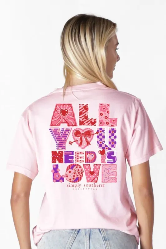 Simply Southern All You Need Is Love T-Shirt for Women in Rosy Pink | SS-LOVE-ROSY made by Simply Southern