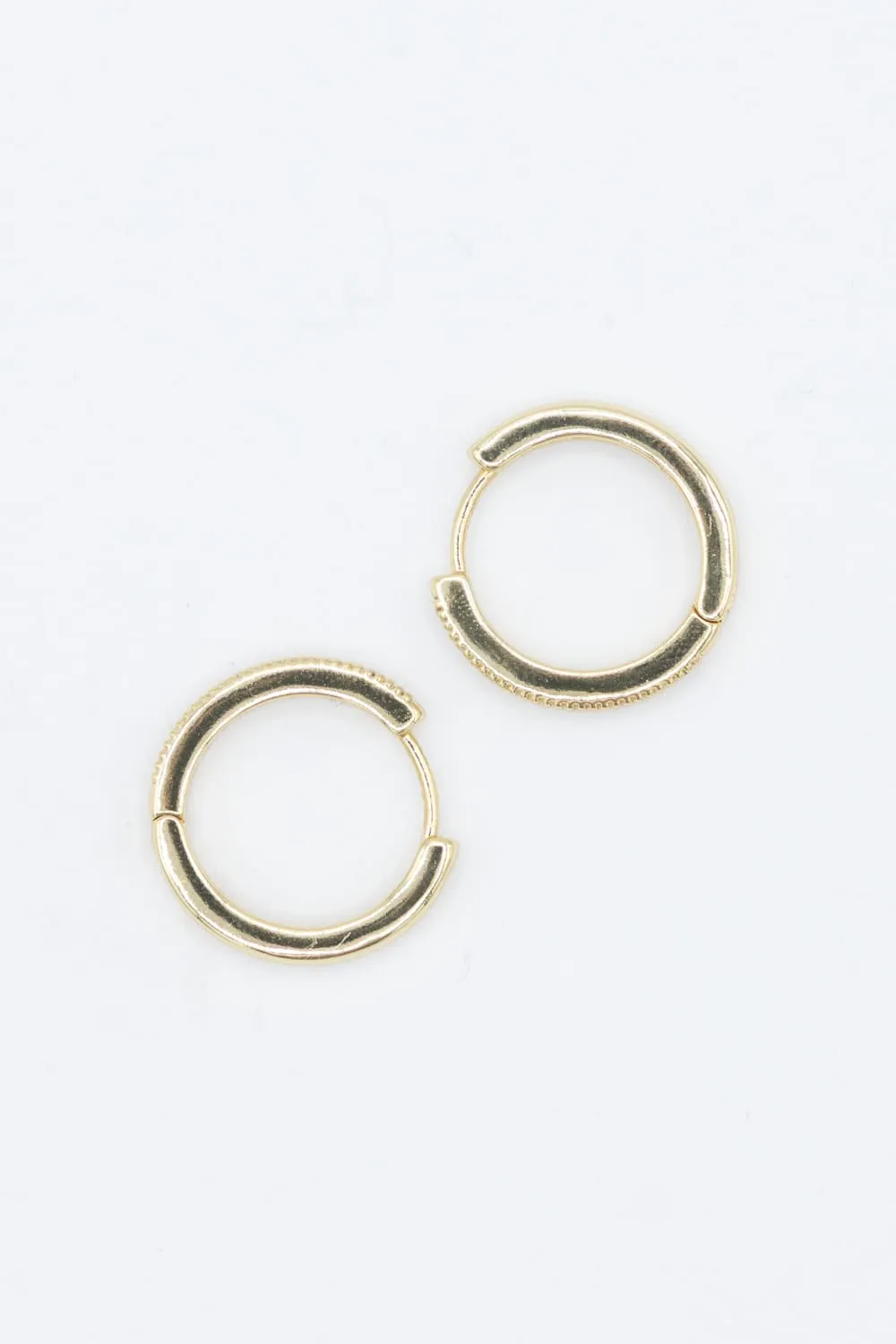Cubic Zirconia Huggie Hoop Earrings for Women in Gold | SJE310506GLD sold by Glik’s product image thumbnail 2