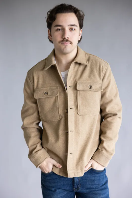 Civil Society Durbin Jacket for Men in Heather Khaki | MCSH-3017-HTHRKHAKI made by Glik’s