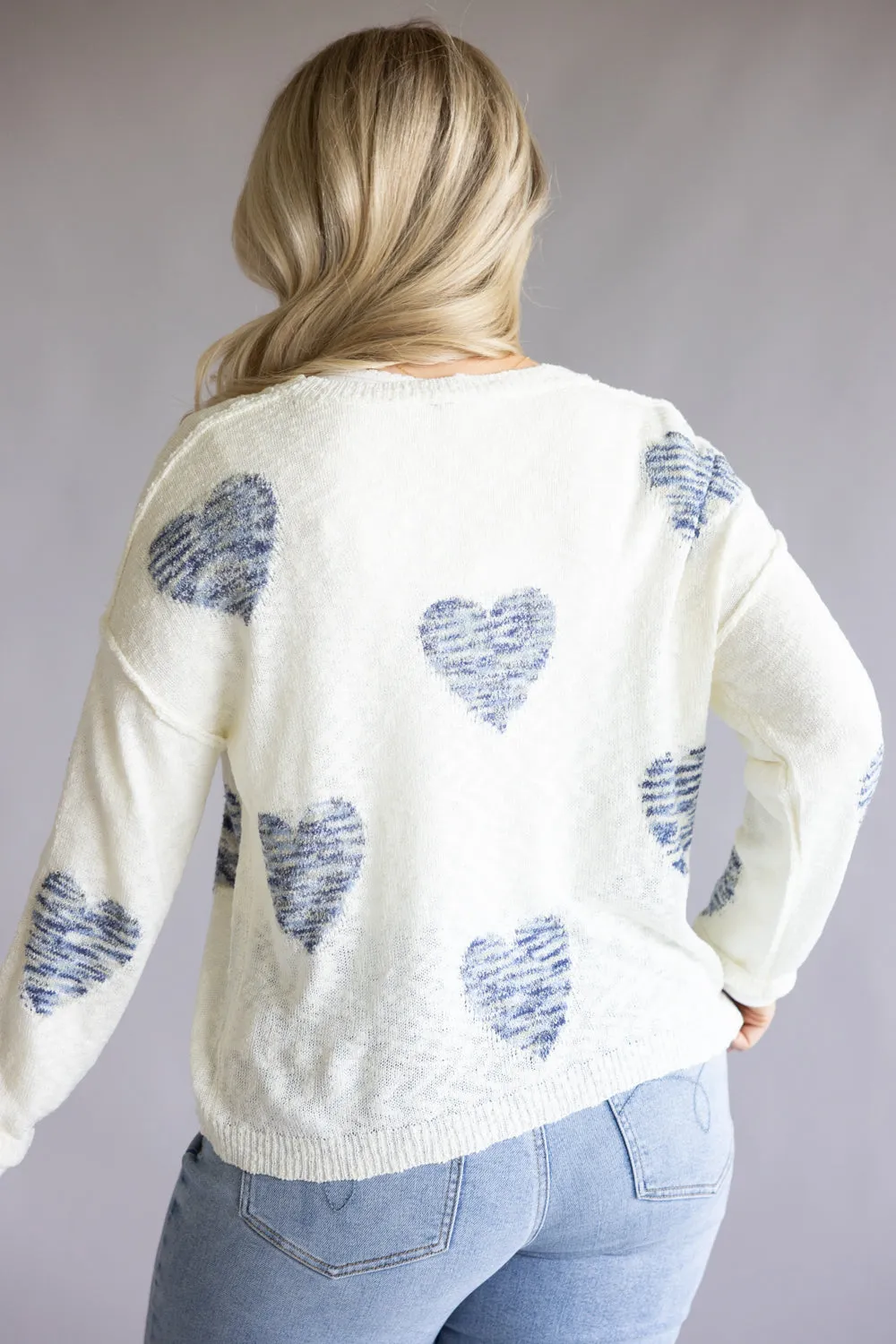 Miracle Tie Dye Heart Sweater for Women in Ivory Multi | W8422-IVORYMULTI sold by Glik’s product image thumbnail 5