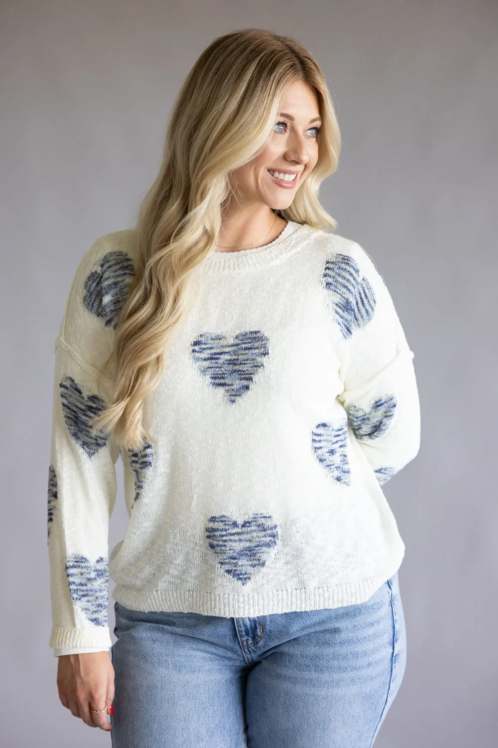 Miracle Tie Dye Heart Sweater for Women in Ivory Multi | W8422-IVORYMULTI sold by Glik’s product image thumbnail 4
