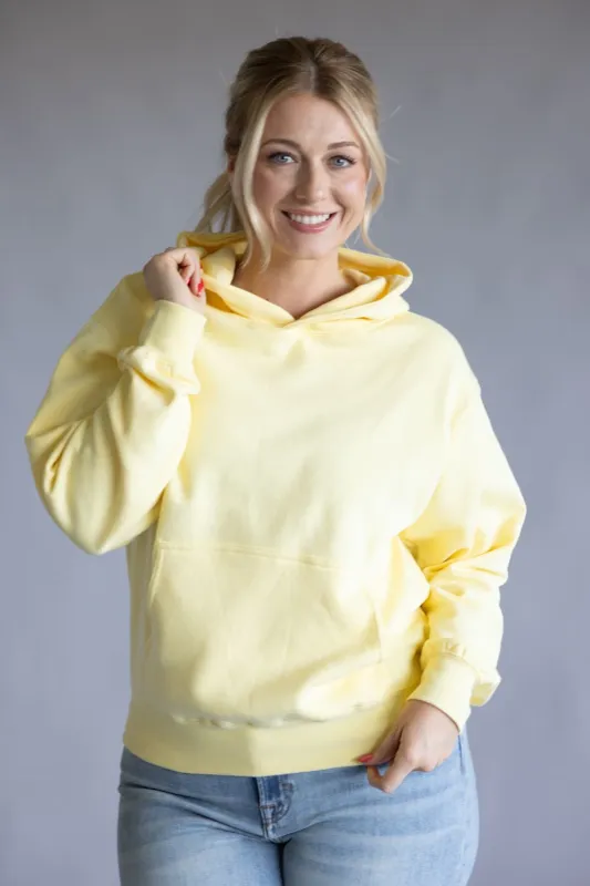 Oversized Fleece Hoodie for Women in Light Yellow | JU100-LTYELLOW sold by Glik’s