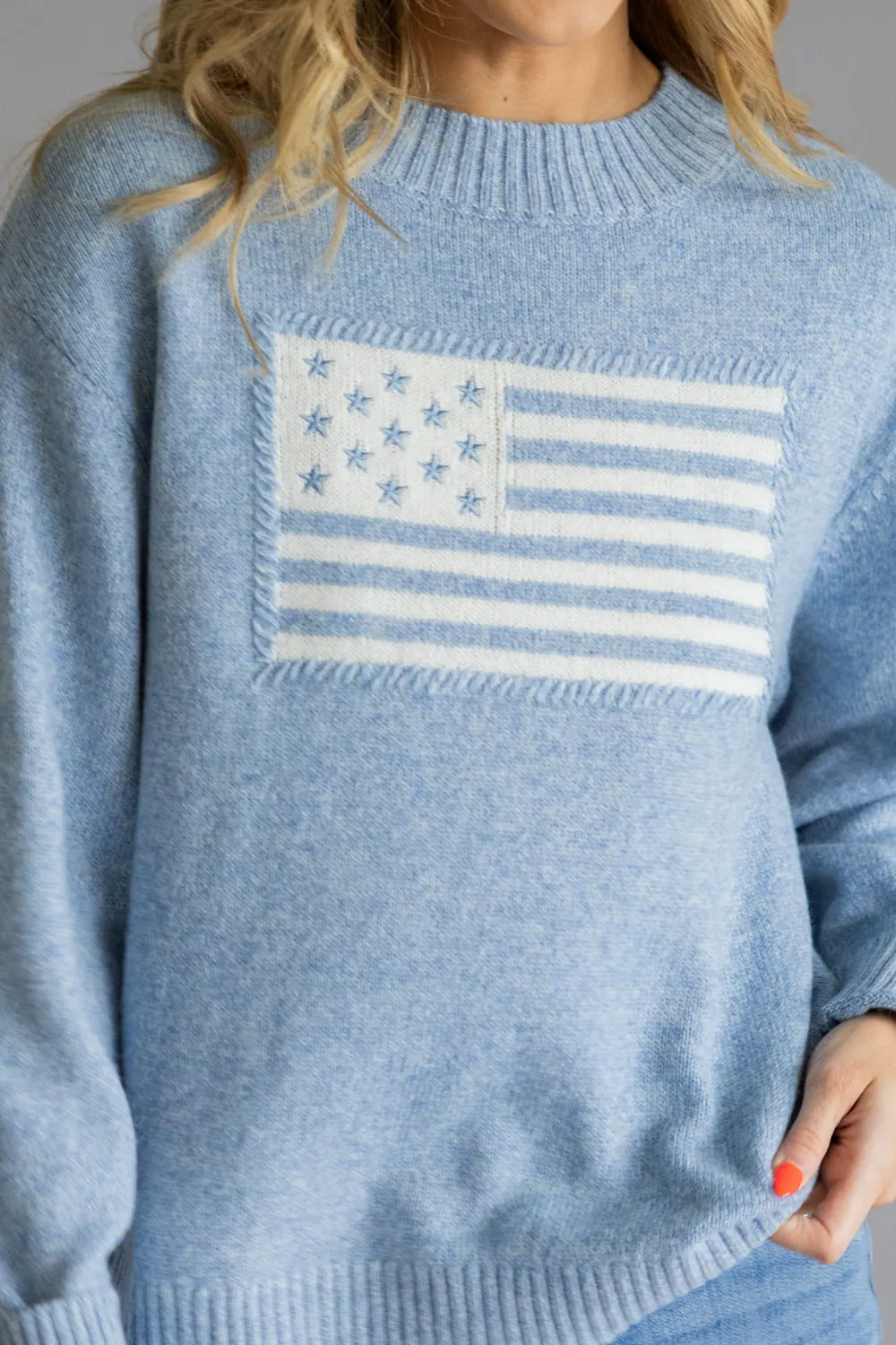 Thread & Supply Knit Allegiance Sweater for Women in Heather Blue | T3932SWTS-HEATHERBLUE sold by Glik’s product image thumbnail 2