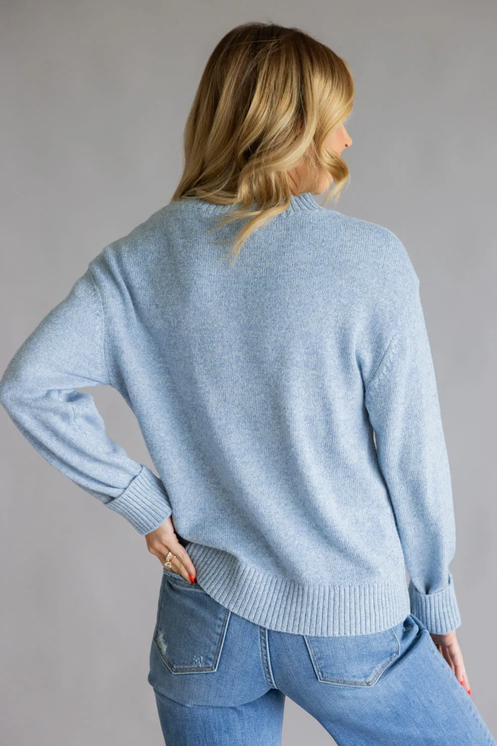 Thread & Supply Knit Allegiance Sweater for Women in Heather Blue | T3932SWTS-HEATHERBLUE sold by Glik’s product image thumbnail 3