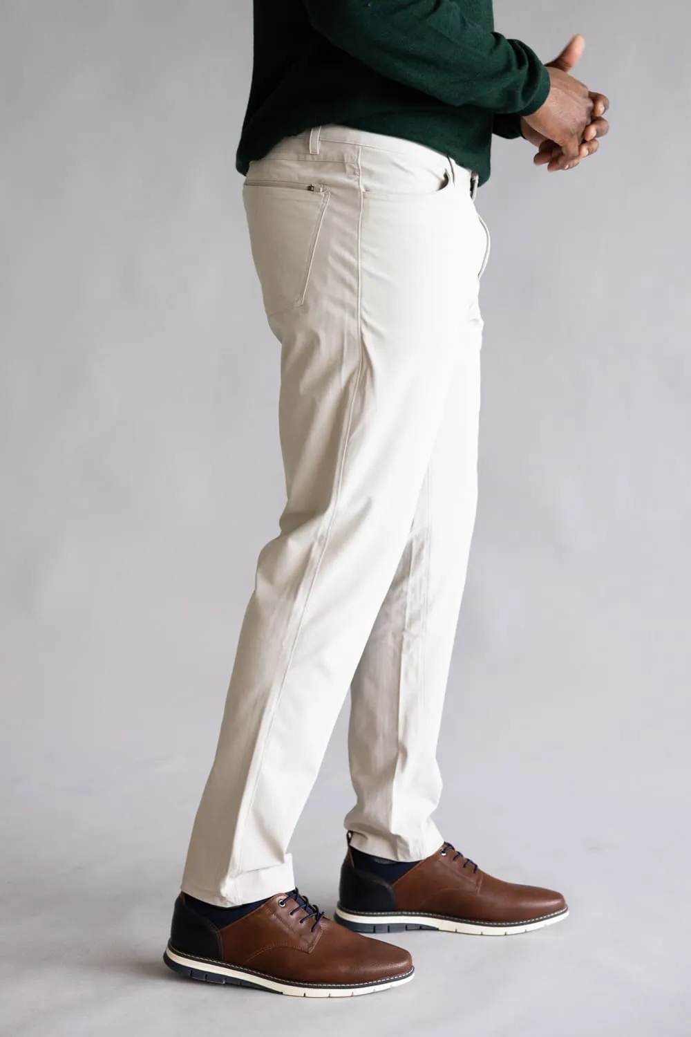 Tricot Prime Time Performance Pants for Men in Khaki | PM72269-KHAKI sold by Glik’s product image thumbnail 3