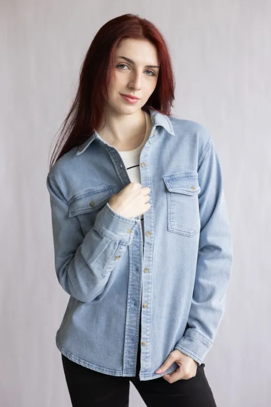 Thread & Supply Rylee Shirt for Women in Denim | T4886TCDTS-DENIM sold by Glik’s