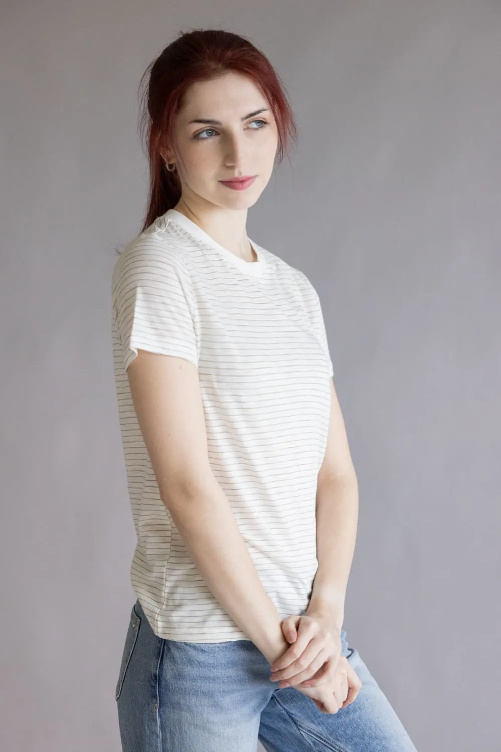 Thread & Supply Sarah Tee for Women in Ivory Green Tea | T5034CMJTS-IVORYGREENTEA sold by Glik’s product image thumbnail 3