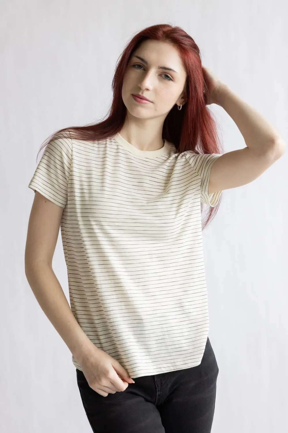 Thread & Supply Sarah Tee for Women in Ivory Black | T5034CMJTS-IVORYBLACK sold by Glik’s