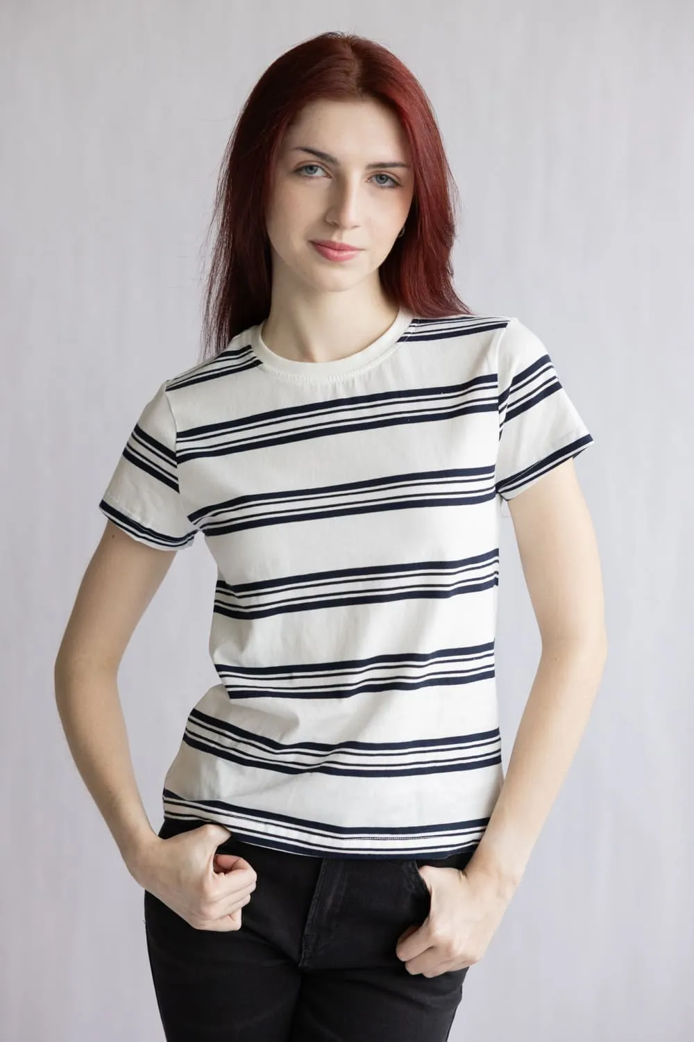 Thread & Supply Natalie Tee for Women in Ivory Navy | T5050CJKTS-IVORYNAVY sold by Glik’s