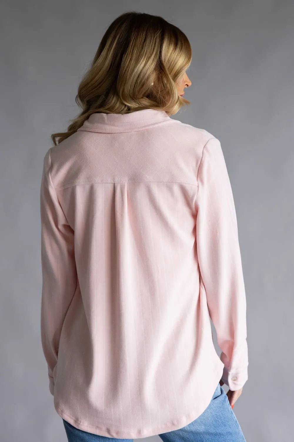 Thread & Supply Lewis Soft Luxe Button Up Shirt for Women in Soft Pink White | T1084PVXTS-SOFTPINKWHITE sold by Glik’s product image thumbnail 5