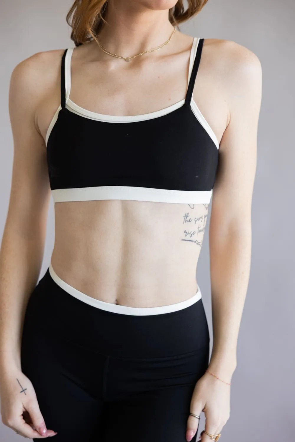 Double Layer Sports Bra for Women in Black/White | TP80238-BLACK sold by Glik’s product image thumbnail 2