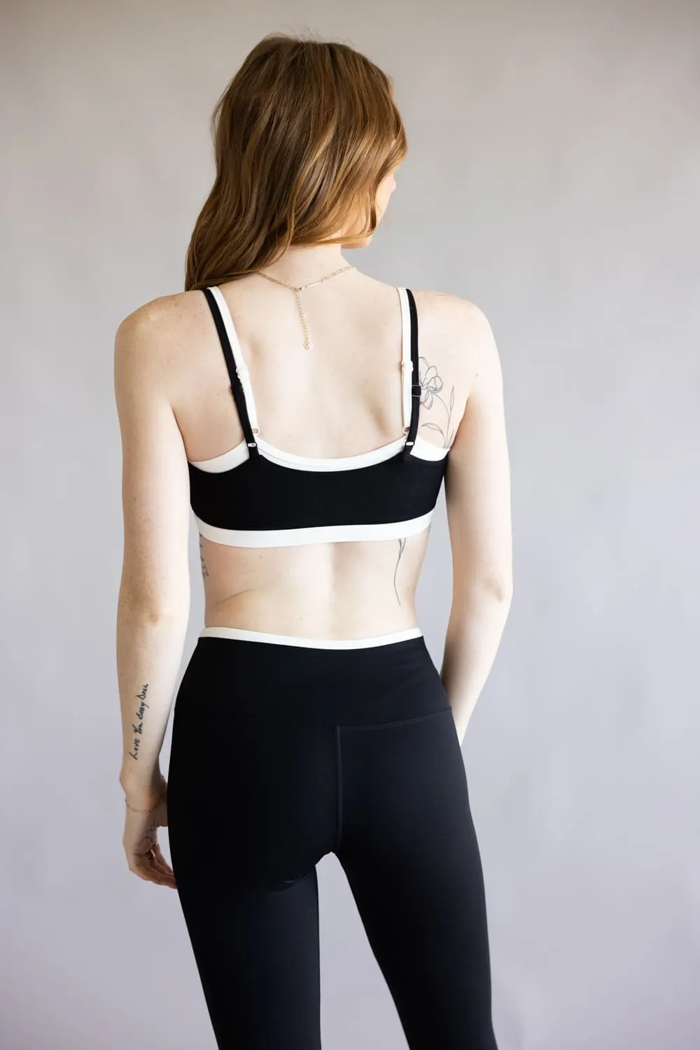 Double Layer Sports Bra for Women in Black/White | TP80238-BLACK sold by Glik’s product image thumbnail 4