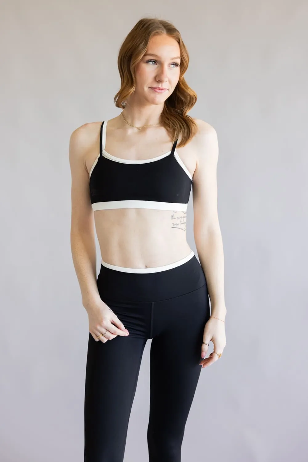 Double Layer Sports Bra for Women in Black/White | TP80238-BLACK sold by Glik’s product image thumbnail 3