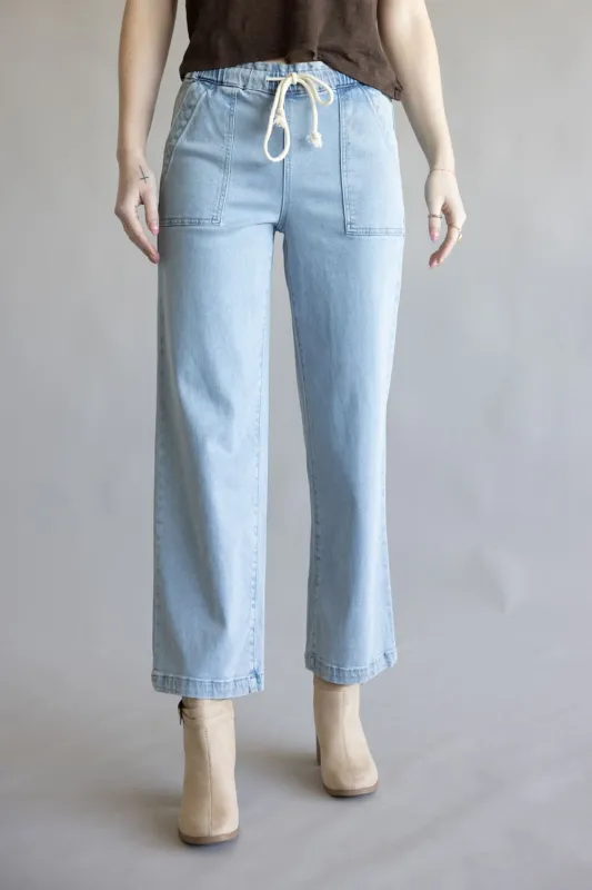 Vervet High-Rise Elastic Waistband Wide Leg Jeans for Women | LV1911 sold by Glik’s