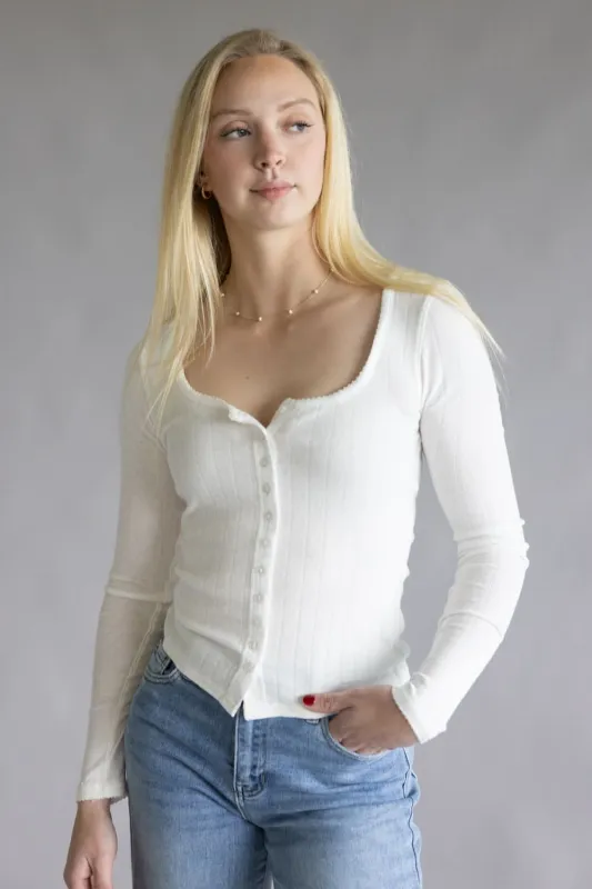 Free People Intimately End Game Pointelle Top for Women in Sugar Swizzle | OB2412317-1103-SUGARSWIZZLE made by Glik’s