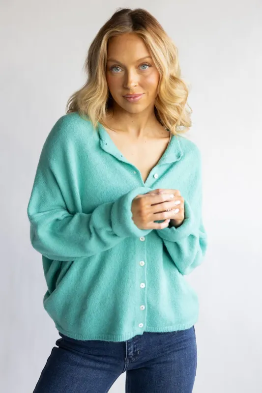Things Between Piper Cardigan for Women in Turquoise | TBW237-TRQ sold by Glik’s