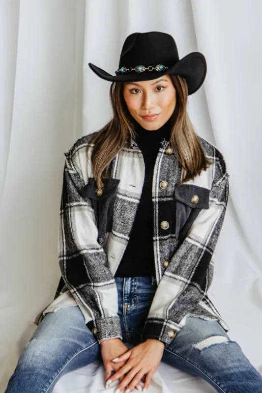 Simply Southern Yosemite Plaid Shacket for Women in Black | PP-0223-YOSEMITE-SHCKT-PLDBLK sold by Glik’s