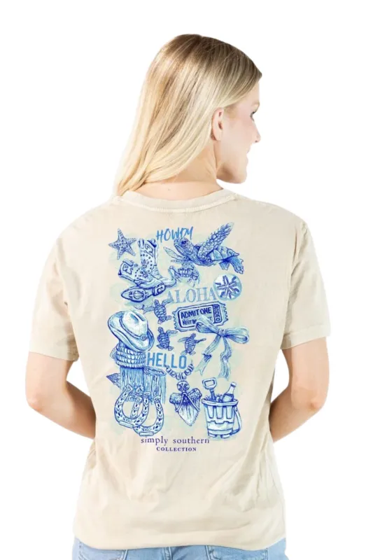 Simply Southern Howdy Mineral Wash T-Shirt for Women in Bone | MINWASH-HOWDY-BONE sold by Glik’s