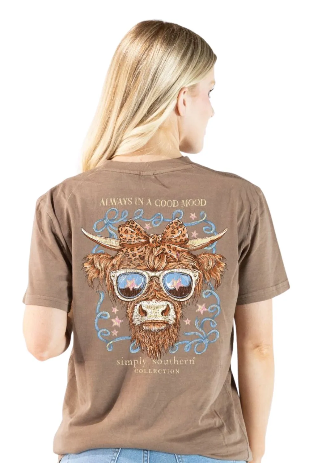 Simply Southern Always In A Good Mood Mineral Wash T-Shirt for Women in Rawhide Brown | MINWASH-MOOD-RAWHD sold by Glik’s