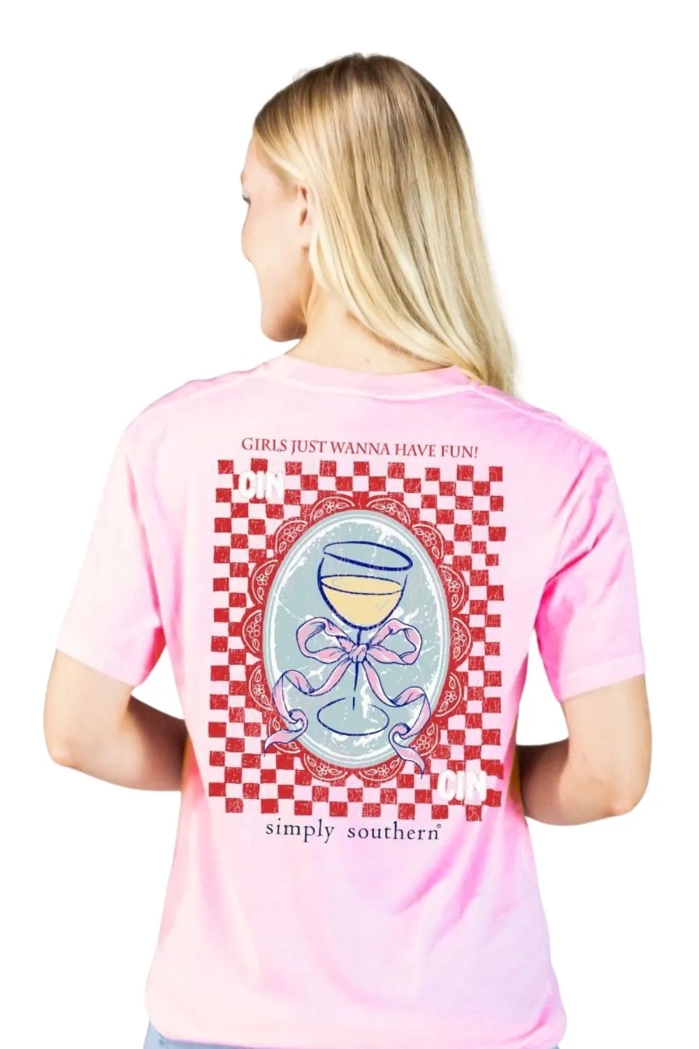 Simply Southern Girls Just Wanna Have Fun Mineral Wash T-Shirt for Women in Petal Pink | MINWASH-CINCIN-PETAL sold by Glik’s