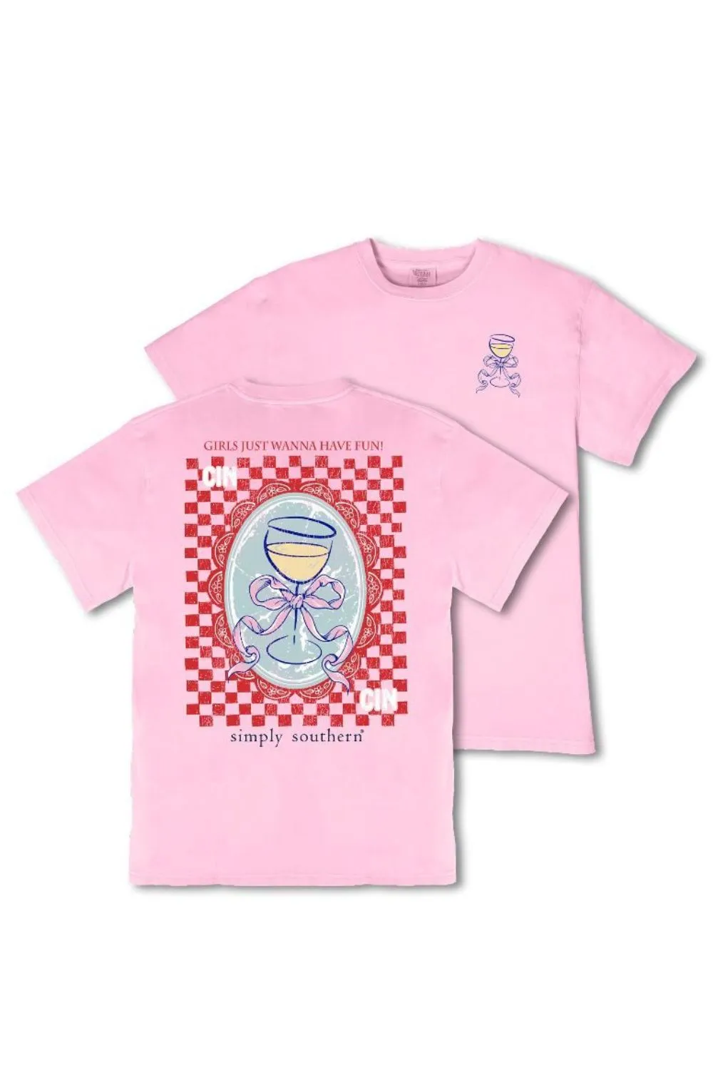 Simply Southern Girls Just Wanna Have Fun Mineral Wash T-Shirt for Women in Petal Pink | MINWASH-CINCIN-PETAL sold by Glik’s product image thumbnail 3