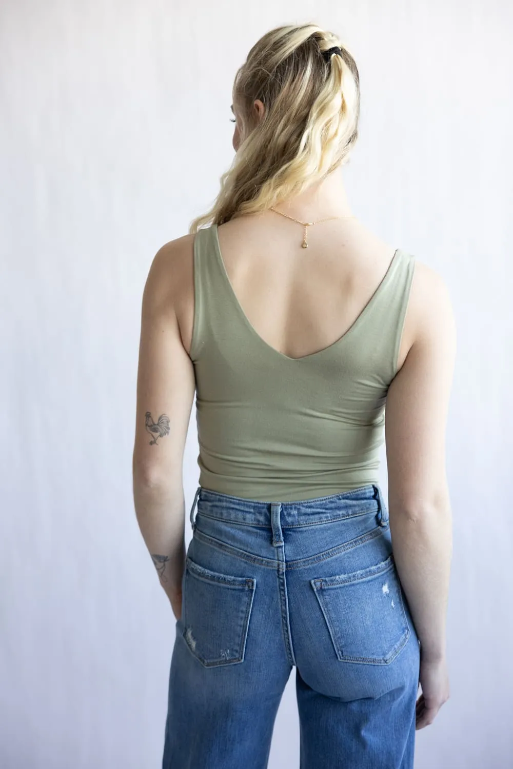 Be Cool Seamless Double Layer Knit Basic Tank Top for Women in Fern | 18363-FERN sold by Glik’s product image thumbnail 2