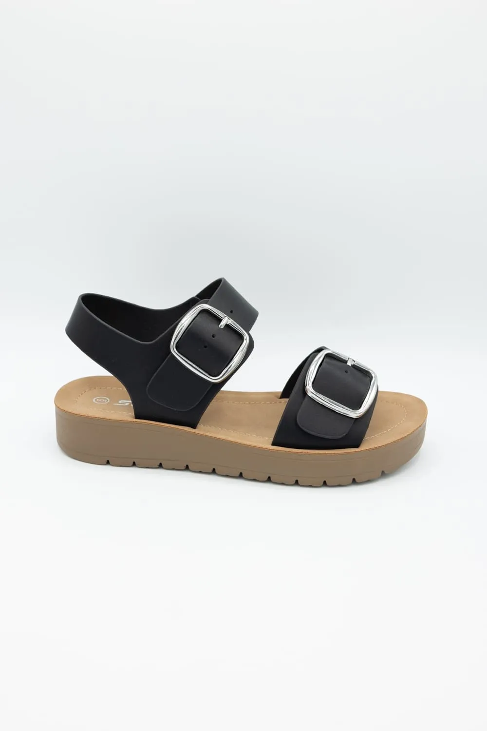 Soda Jackie Platform Sandals for Women in Black/Tan | JACKIE-S BLACK/TAN sold by Glik’s product image thumbnail 4